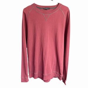 American Tall Men's Thermal Knit Pullover Red XL Tall Comfortable Athleisure